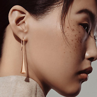 1/2 ピアス 《クルー・ド・フォルジュ》 - ピンクゴールド | Hermès